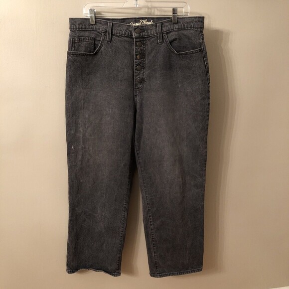 Universal Thread High-Rise Vintage Straight Jeans 14/32R Gray Denim Button Fly - Picture 3 of 10